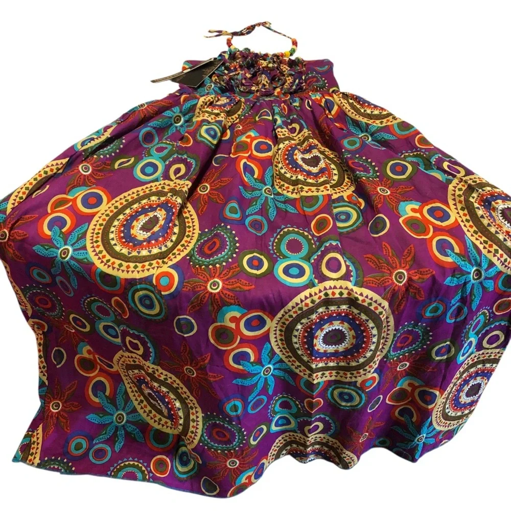 KELINFEIER N.W.T.‎ Size Medium Multicolor Patterned Dress.MIDI Stretchable Top.